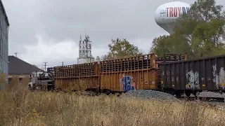 CSX Brandt Truck with MOW Equipment on P&T Branch in Troy, Ohio - 10/18/2022.