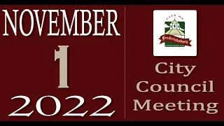 City of Fredericksburg, TX - Special City Council Meeting - Tuesday, November 1, 2022