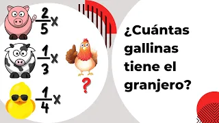 Un granjero tiene 200 animales. 1/4 son patos, 1/3 son vacas, 2/5 son cerdos. ¿Cuántas gallinas hay?