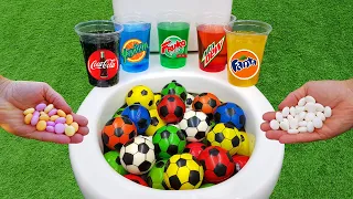 Football VS Mentos and Fruity Mentos, Coca Cola, Fanta, Mtn Dew, Fruko, Yedigün Blue in the toilet