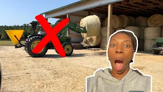 Moving a Round Hay Bale Without A Tractor