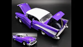 1957 Chevy Bel Air 283 2n1 Gasser Hot Rod1/25 Scale Model How To Opening Doors Trunk Engine Interior