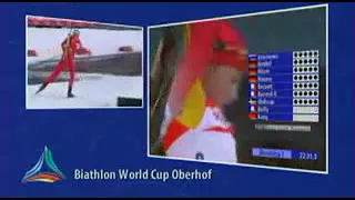 биатлон кубок мира 2006-2007 4 этап Оберхоф гонка преследования женщины