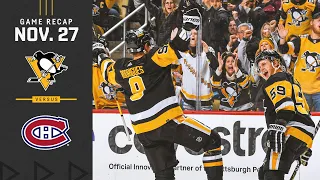 GAME RECAP: Penguins vs. Canadiens (11.27.21) | Crosby Earns Three Points