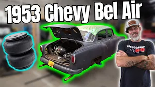 Upgrading The Air-ride On Our 1953 Chevy 210 - New AirBags and Notch Cover Fabrication