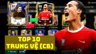 🔟 TOP 10 TRUNG VỆ (CB) NGON NHẤT FC MOBILE | TOTS UPDATE | VAN DIJK, MALDINI