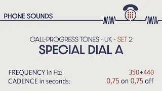 Special dial tone A (UK). Call-progress tones. Phone sounds. Sound effects. SFX