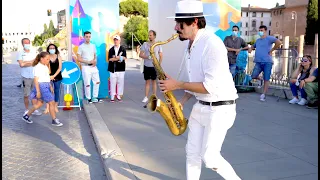 "IKO IKO" (tik tok song) STREET SAX PERFORMANCE in ROME