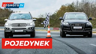 AUDI Q7 I vs MERCEDES ML W164 - przyspieszenie, slalom, hamowanie | Mega pojedynek na torze OTOMOTO