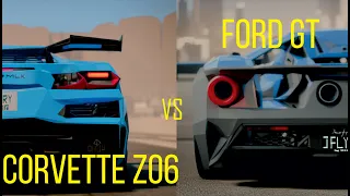 Drag Race The American Superheroes  Corvette Z06 vs 2022 Ford GT