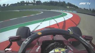 Charles Leclerc spin onboard | 2020 Tuscan Grand Prix FP2