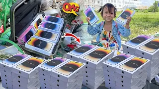 OMG!!Little girl found many iphone 14 pro max in Suitcase Black