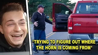 I Wired A Horn To My Dads Brake Pedal *SO MAD* - Funniest Prank Ever