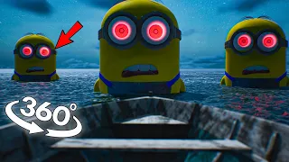 VR 360° YOU got caught by 3 GIANT Minions in the open sea!