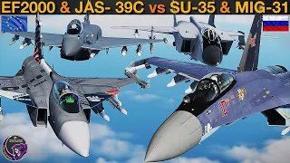 Eurofighter & Gripen vs Foxhound & Super Flanker: BVR Missile Fight | DCS