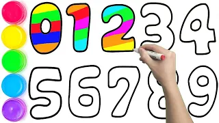 1234567890 /// How to Draw and Paint Numbers 1234 for Kids /// Coloring Page /// Ks Art