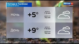 Прогноз погоды в Тамбове (Россия 1 - ГТРК Тамбов, 03.05.2021)