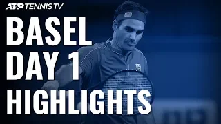 Federer Cruises Past Gojowczyk; Laaksonen Surprises Paire | Basel 2019 Highlights Day 1