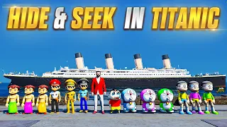 Hide & Seek On Titanic With Shinchan In GTA 5 😱😱 Full Fun #rampageboy #gta5 #bommalu #shinchan