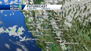Drier skies through the weekend with a few afternoon showers  on the east slope of the Sierra