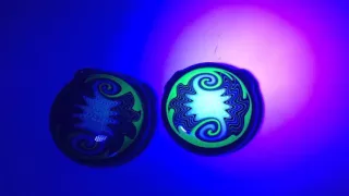 UV Reactive Wig Wag pendants action shot