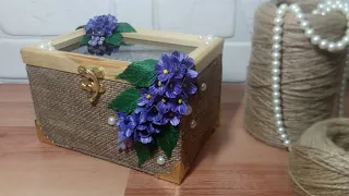 Jute and burlap Jute jewelry box with photo frame/Author's ideas from jute  burlap Jute jewelry box