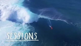 Surfing XXL Cloudbreak from 'Mad Monday' in Fiji: Drone Footage | Sessions