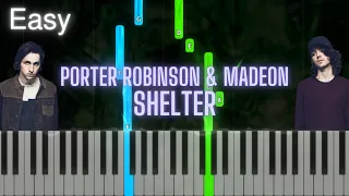 Porter Robinson & Madeon - Shelter | Easy Piano Tutorial