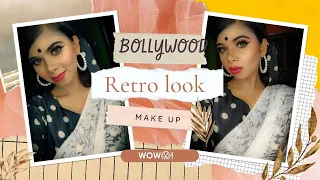 BOLLYWOOD 80s RETRO LOOK|| Inspired makeup look|| Makeup tutorial #retrolook