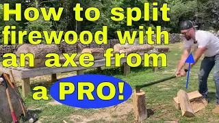 How to split firewood with an axe - n. 77 #fiskars #x27 #firewood