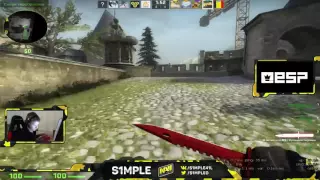 S1mple (NaVi) playing CS:GO on cobblestone @Faceit