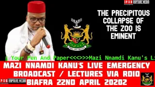 Live: Mazi Nnamdi Kanu's Live Broadcast/Lecture Via Radio Biafra 22Th April 2020