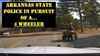 Arkansas State Police go DEEP in the woods in pursuit of this 4 Wheeler