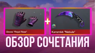 Обзор комбинации  Gloves "Royal Rose" + Karambit "Nebula" | Standoff 2 0.24.2 #standoff2