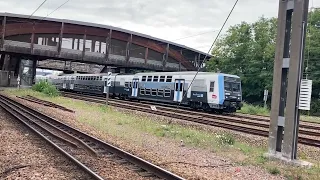 Transilien P SNCF - Passage sans arrêt d'un UM2 de Z2N à Vaires Torcy