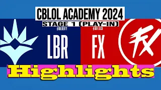 LIBERTY'a VS FLUXO'a JOGO 01 MD3 | CBLOL ACADEMY PLAYOFFS | Highlights | LBR VS FX