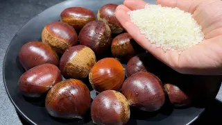 It turns out that chestnut shelling is so easy, just a handful of rice? The result is so amazing