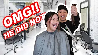 I LET MY HUSBAND CUT MY HAIR!! (SURPRISING RESULT)