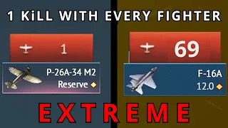 1 KILL WITH EVERY USA FIGHTER BUT I CANT DIE | Extreme Challenge War thunder