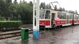 Tram drive in Pyongyang (North Korea)