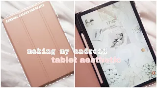 🌻How to have an aesthetic android tablet | making my samsung Tab s6 lite aesthetic | curly cloud