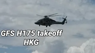 Another HK GFS H175 helicopter taking off from HKG