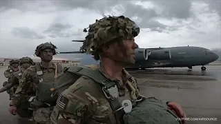 US Army Paratroopers Conduct Airborne Jump In Italy