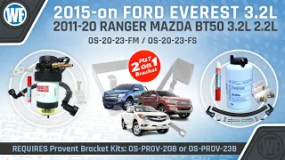 Pre Filter Kit Installations for Ford Everest 2015-22 Ranger Mazda BT50 2011-20 - OS-20-23-FM/FS