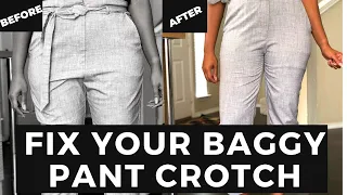 How To Alter Your Pants : How To Fix A Baggy Pants Crotch