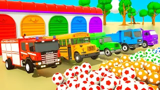 Bingo Song + Wheels On the Bus - color change with Soccer ball - Nursery Rhymes & Kids Songs