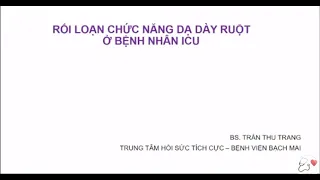 Dinh dưỡng trong hồi sức tích cực