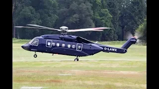 Helicopter Sikorsky S92 Helibus at landing on Royal Ascot Heliport / hélicoptère VIP