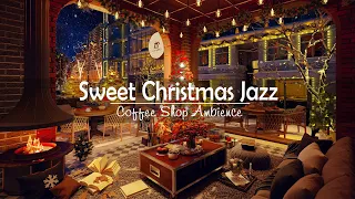 A Christmas Ambience by A Cozy Fireplace 🎄 Sweet Instrumental Christmas Jazz Music & Fireplace Sound