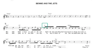 BENNIE AND THE JETS | ELTON JOHN | CHORDS | LYRICS | PIANO SHEET | GUITAR | BASS | KEYBOARD